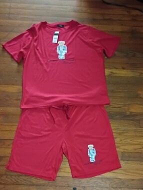 Polo by Ralph Lauren Red Athletic Shorts Set with Polo Bear